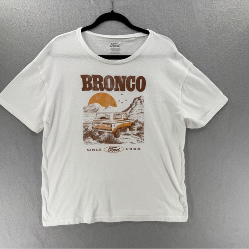 Ford T-Shirt Bronco Mens L Crew Neck Short‎ Sleeve Tee Since 1966 Desert Retro